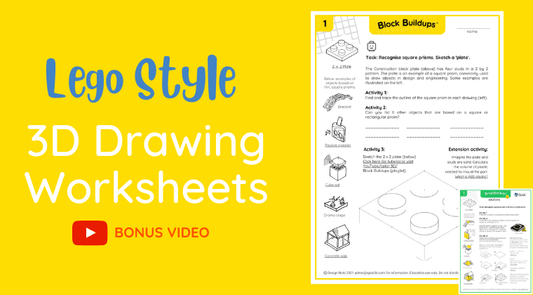 Draw in 3D Lego Style - Building Blocks Worksheet