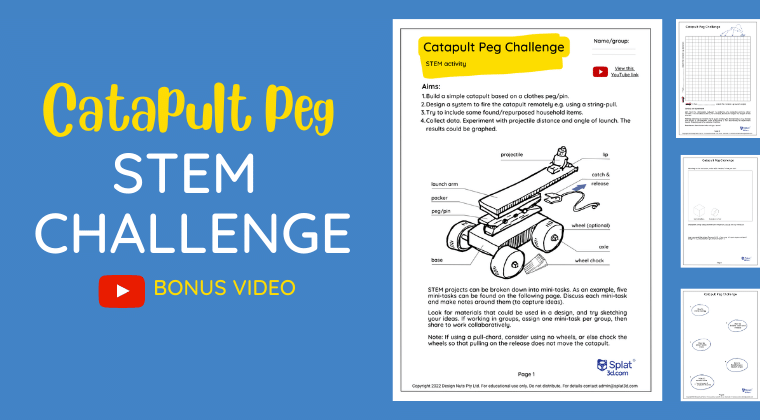 Design a Catapult STEM Activity - Worksheets